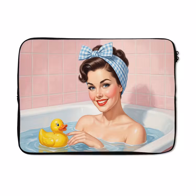 Laptophoes - Badkamer - Eend - Blauw — 5