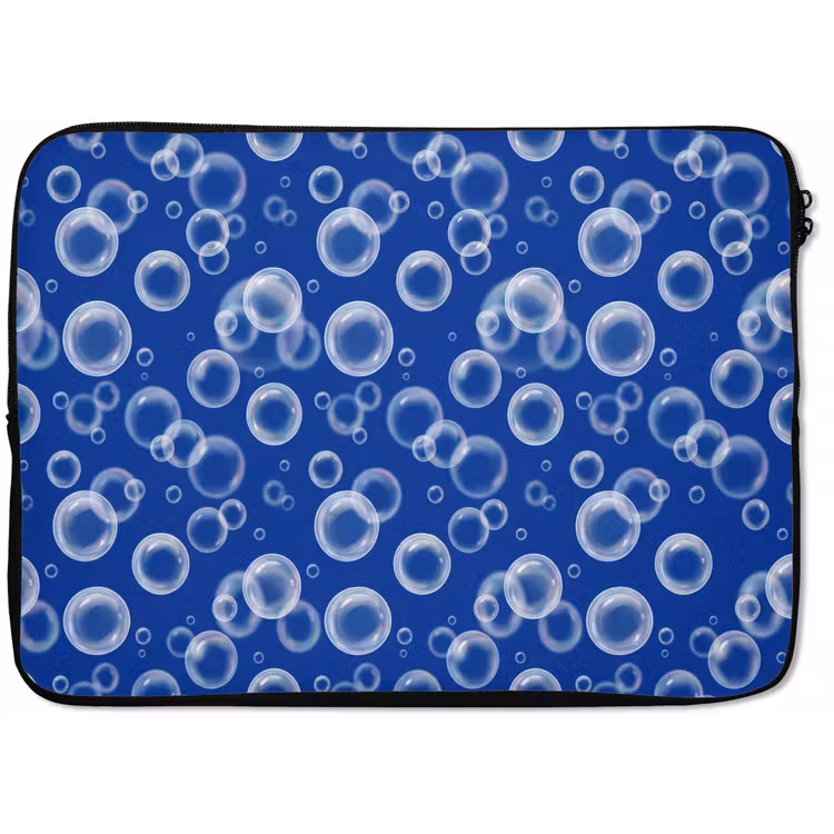 Laptophoes - Bubbels - Patroon - Blauw — 1