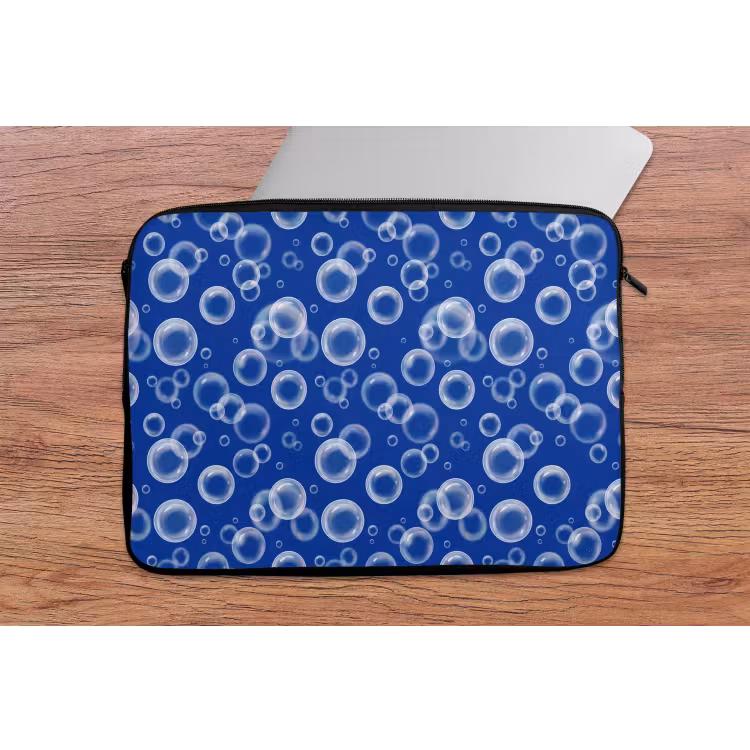 Laptophoes - Bubbels - Patroon - Blauw — 2