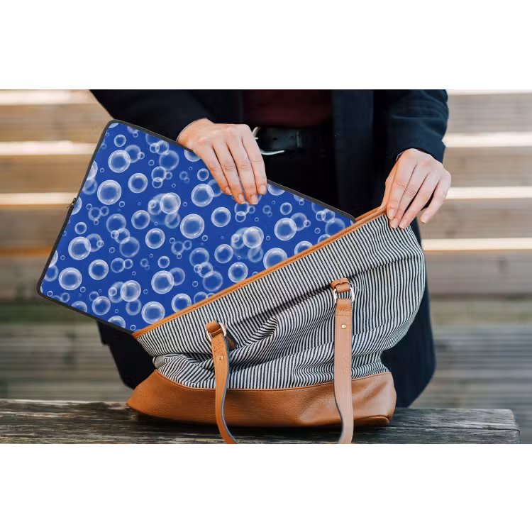 Laptophoes - Bubbels - Patroon - Blauw — 4
