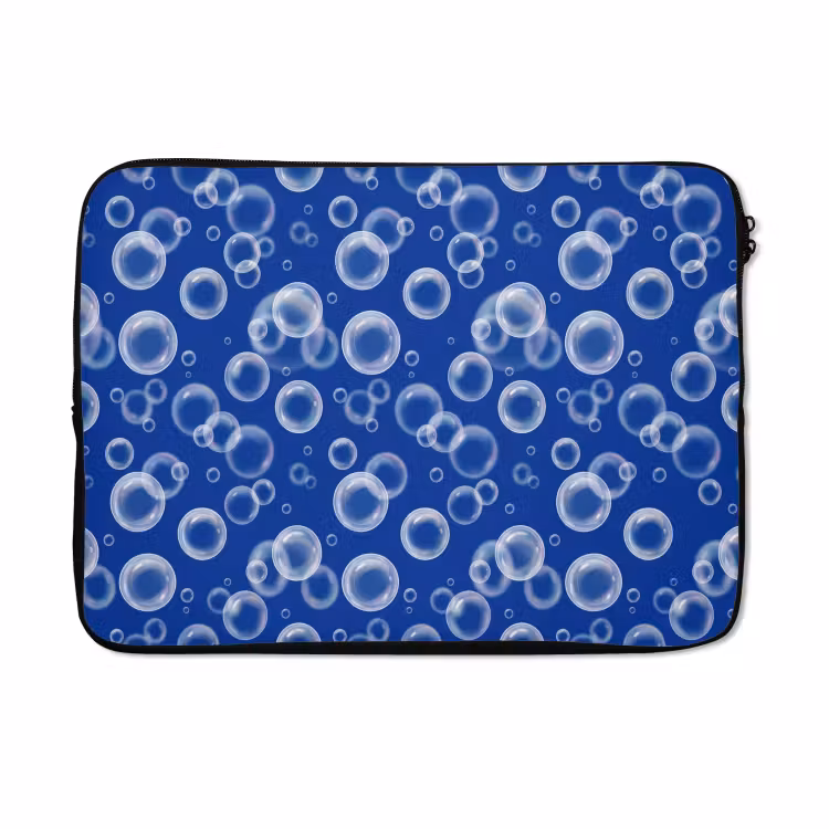 Laptophoes - Bubbels - Patroon - Blauw — 5