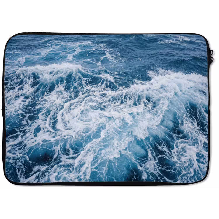 Laptophoes - Golven - Oceaan - Blauw — 1