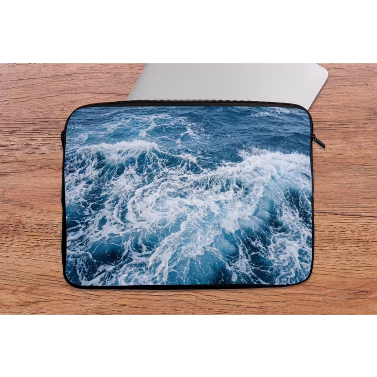 Laptophoes - Golven - Oceaan - Blauw — 2