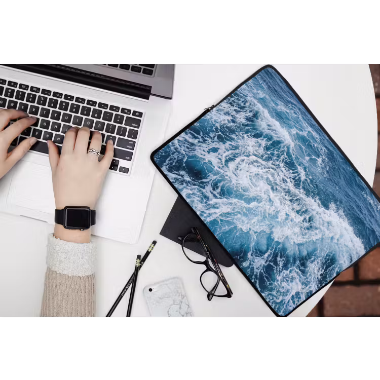 Laptophoes - Golven - Oceaan - Blauw — 3