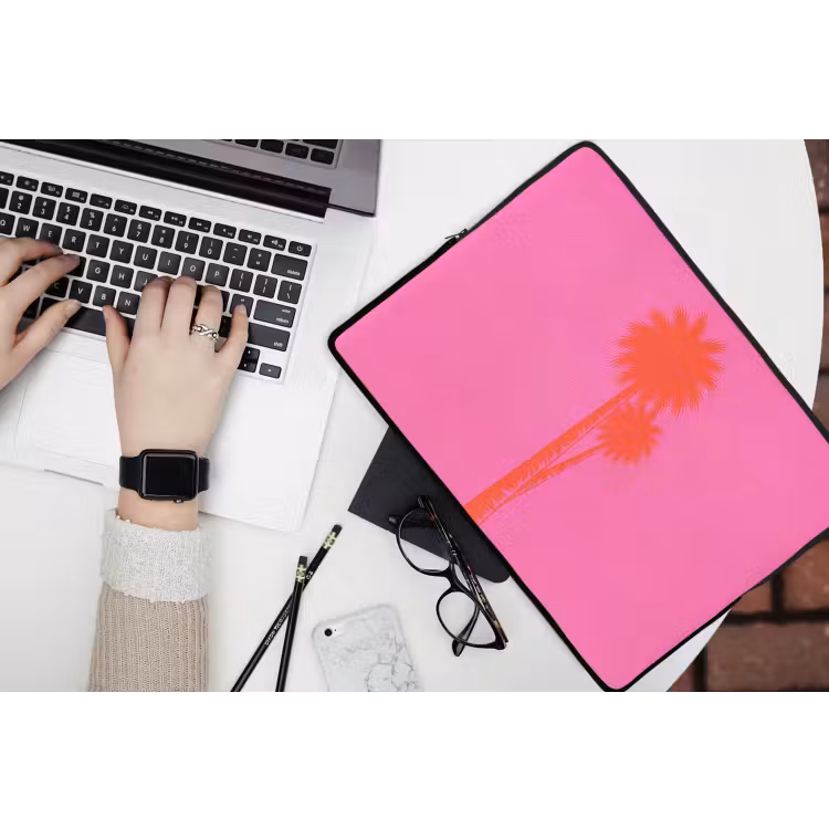 Laptophoes - Palmbomen - Modern - Roze — 3