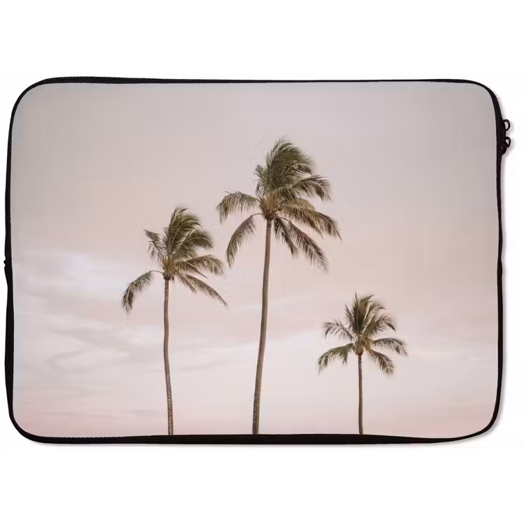 Laptophoes - Palmbomen - Zonsondergang - Roze — 1