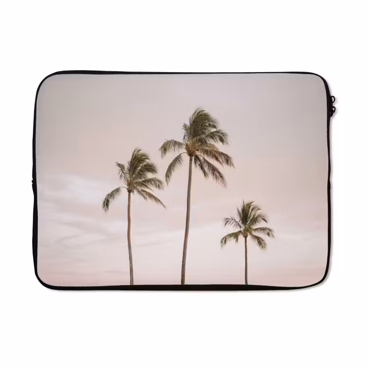 Laptophoes - Palmbomen - Zonsondergang - Roze — 5