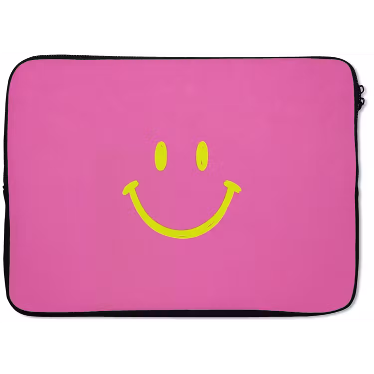 Laptophoes - Smiley - Vrolijk - Roze — 1