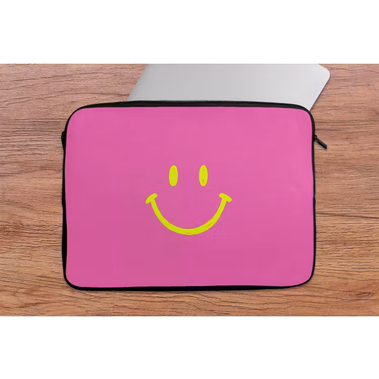 Laptophoes - Smiley - Vrolijk - Roze — 2