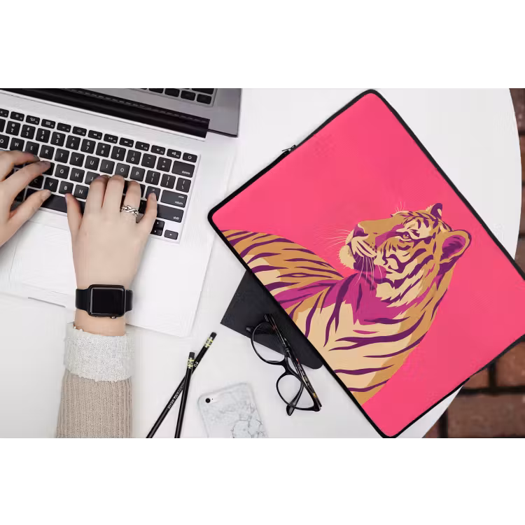Laptophoes - Tijger - Modern - Neon — 3