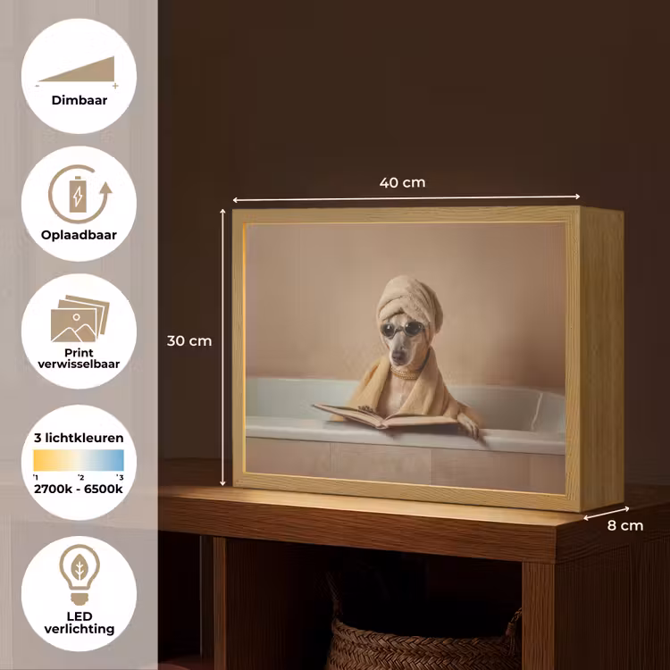 Lightbox - Wandlamp - Bad - Hond - Boek - Zonnebril — 10