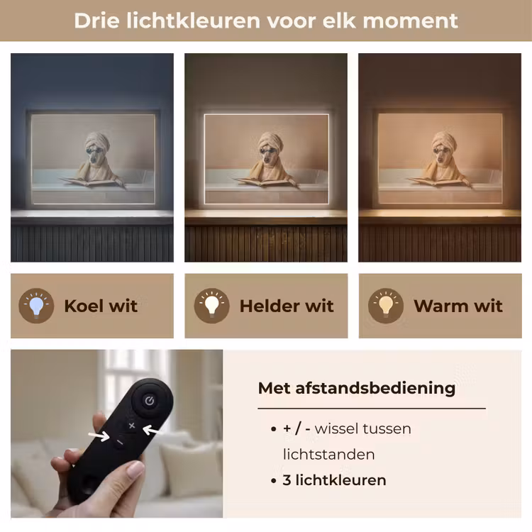 Lightbox - Wandlamp - Bad - Hond - Boek - Zonnebril — 8