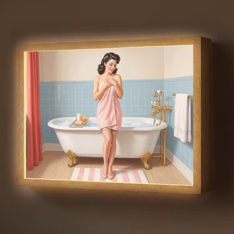 Lightbox - Wandlamp - Badkamer - Vrouw - Roze — 1
