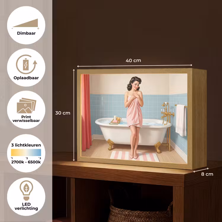 Lightbox - Wandlamp - Badkamer - Vrouw - Roze — 10
