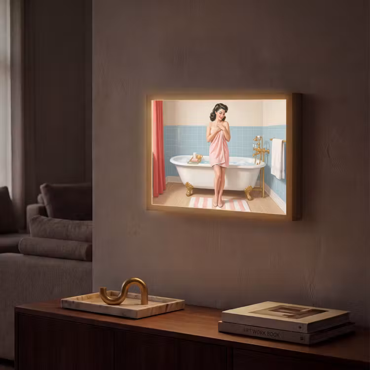 Lightbox - Wandlamp - Badkamer - Vrouw - Roze — 2