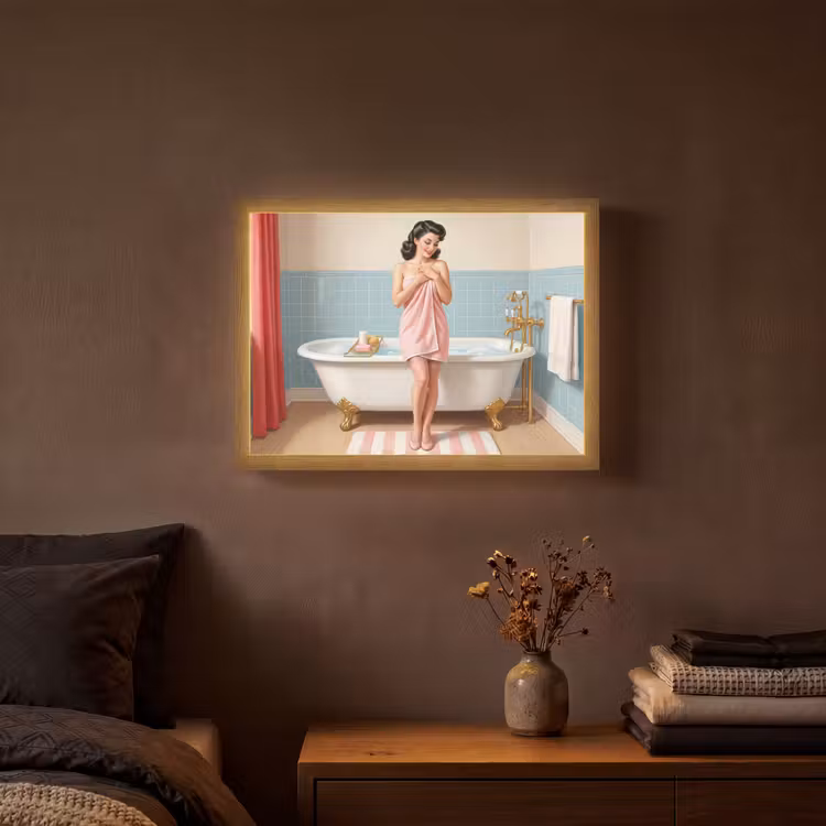 Lightbox - Wandlamp - Badkamer - Vrouw - Roze — 3