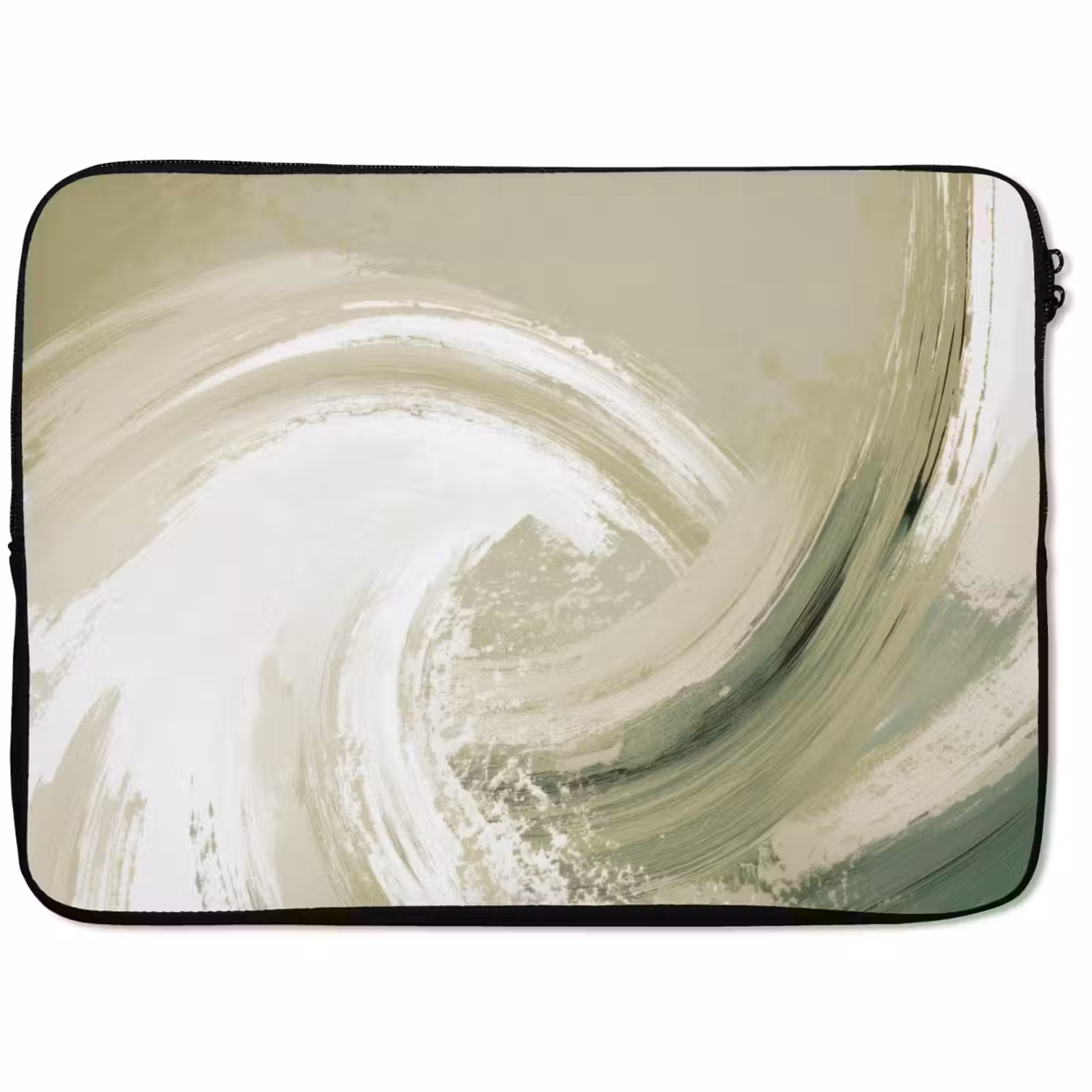 Laptophoes - Abstract - Penseelstreken - Golven - Groen — 1