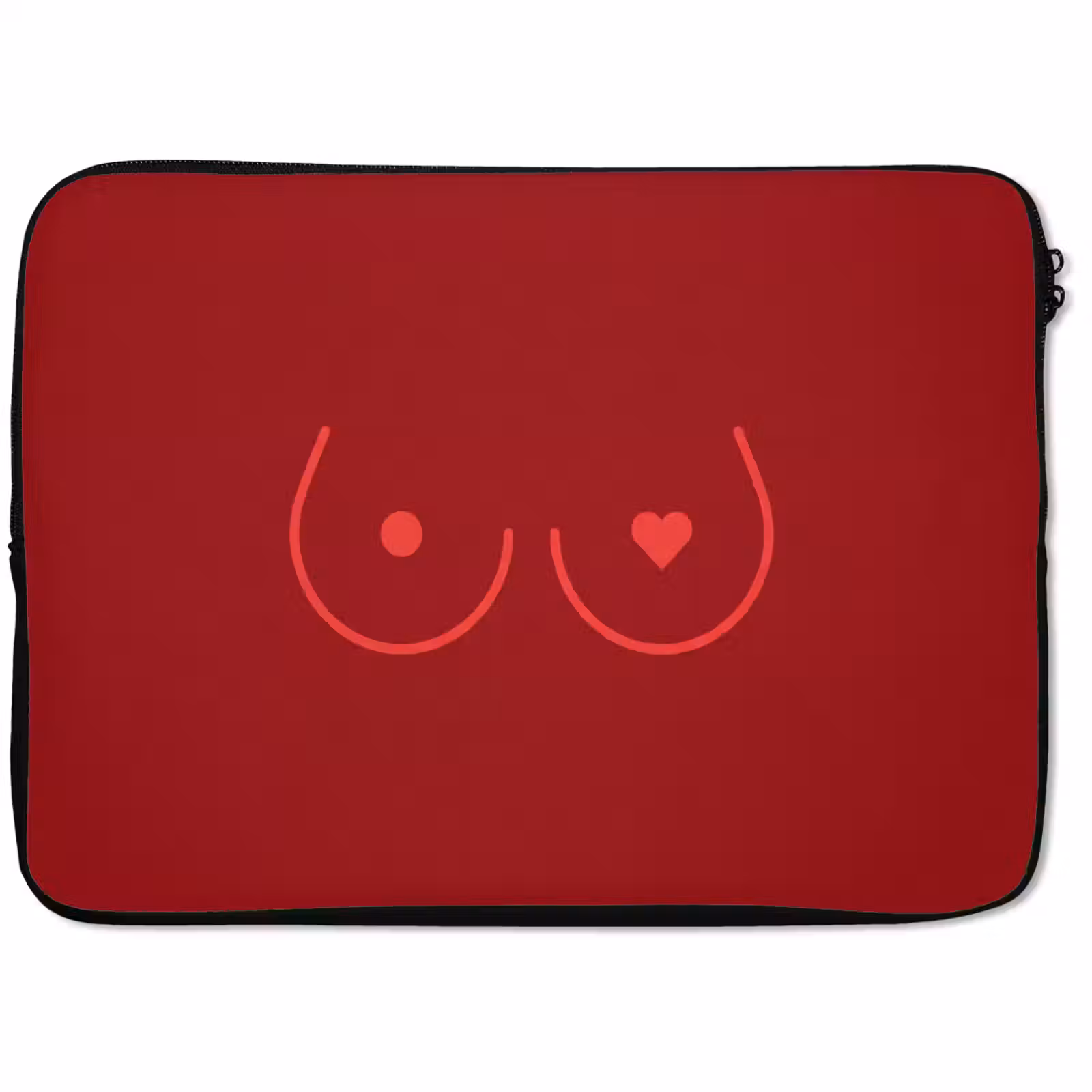 Laptophoes - Minimalistisch - Lijnillustratie - Rood — 1