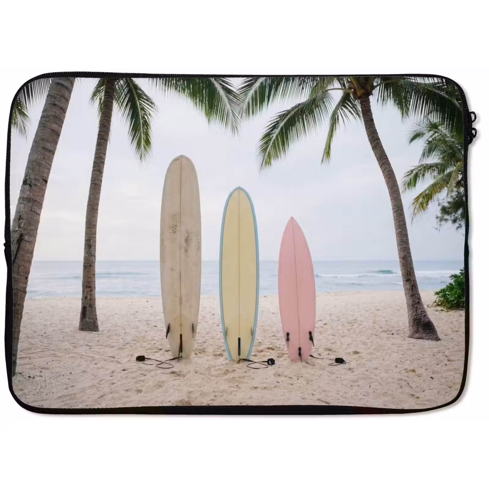 Laptophoes - Surfboard - Palmbomen - Kleurrijk — 1