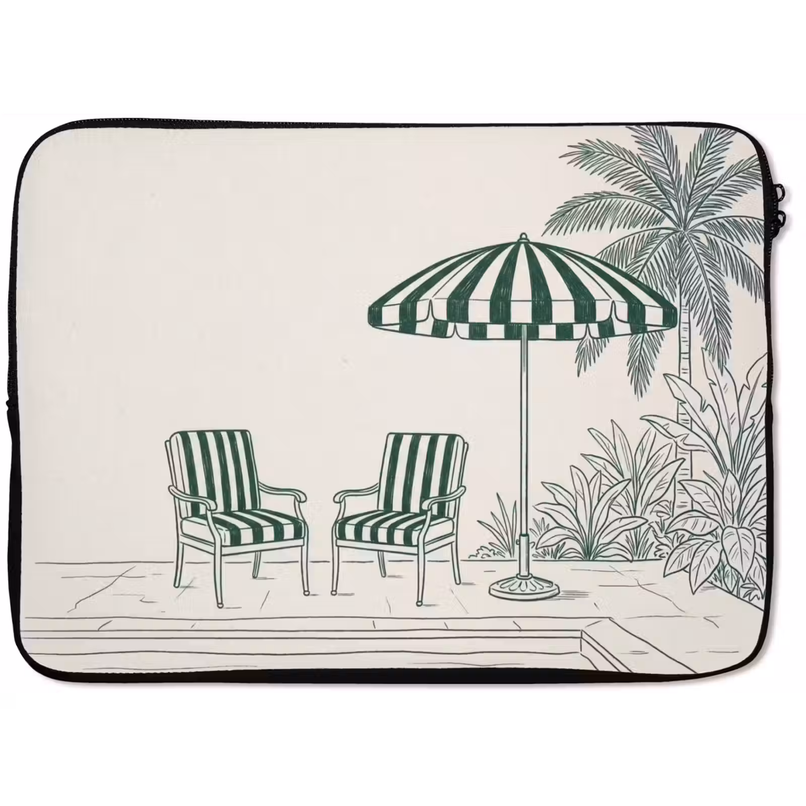 Laptophoes - Terras - Illustratie - Groen — 1