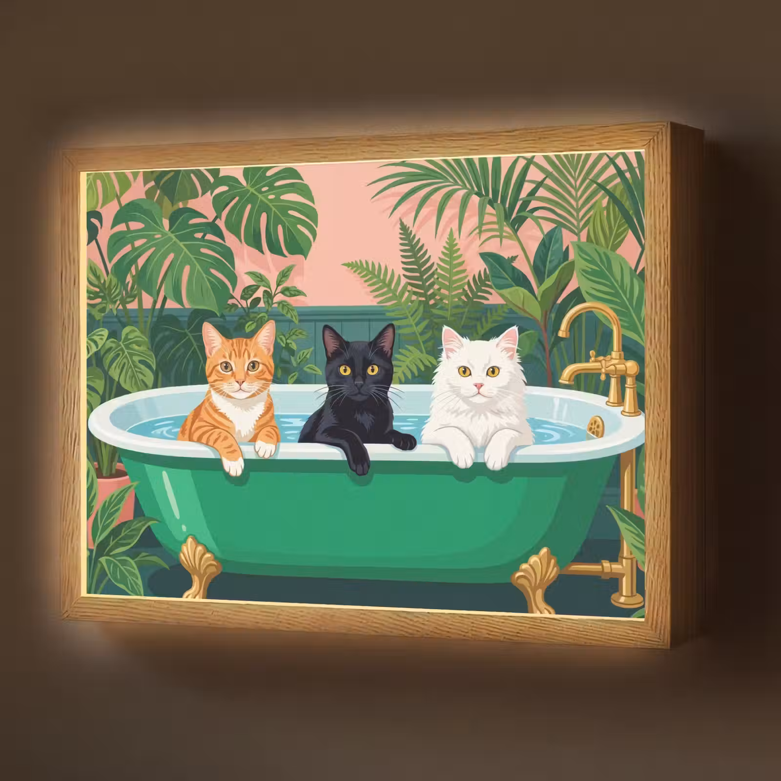 Lightbox - Wandlamp - Badkamer - Kattenparade - Kleurrijk — 1