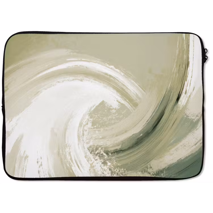Laptophoes - Abstract - Penseelstreken - Golven - Groen — 1