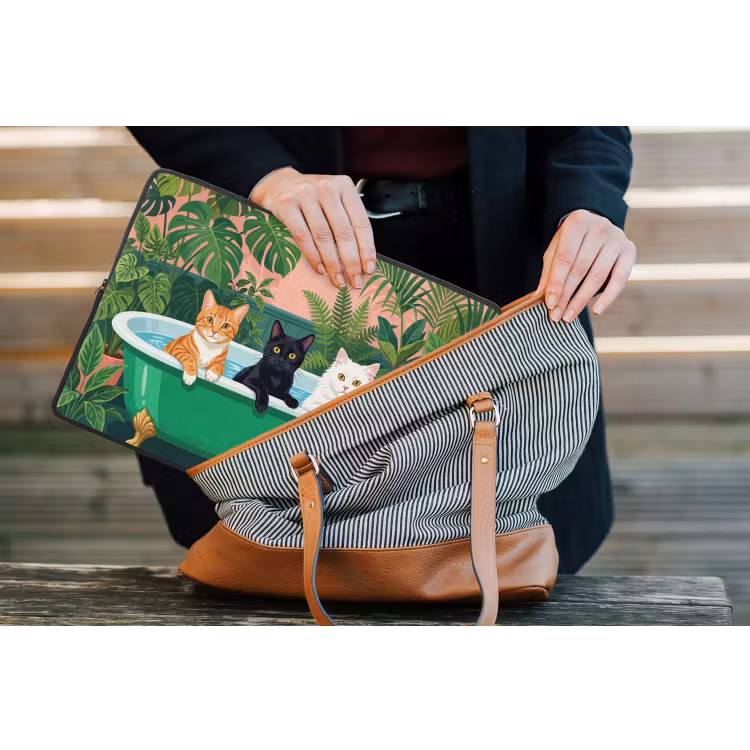 Laptophoes - Badkamer - Kattenparade - Kleurrijk — 4