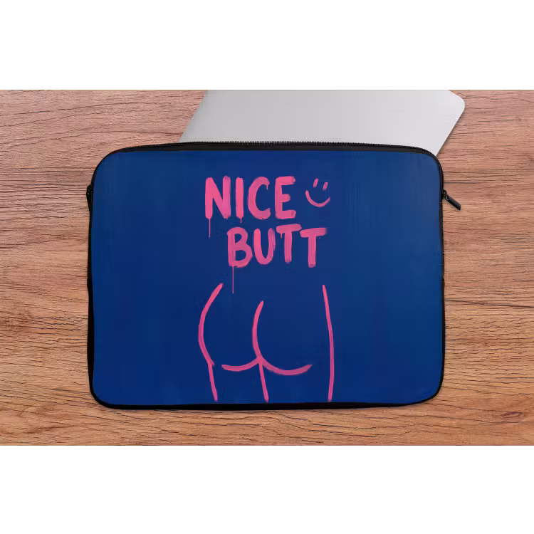 Laptophoes - Brutaal - Grappig - Blauw — 2