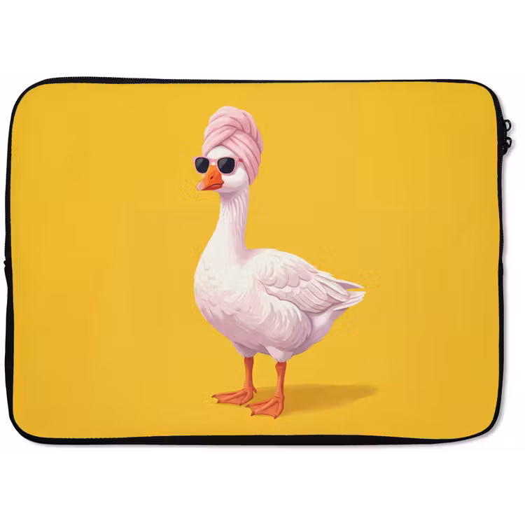 Laptophoes - Eend - Zonnebril - Geel — 1