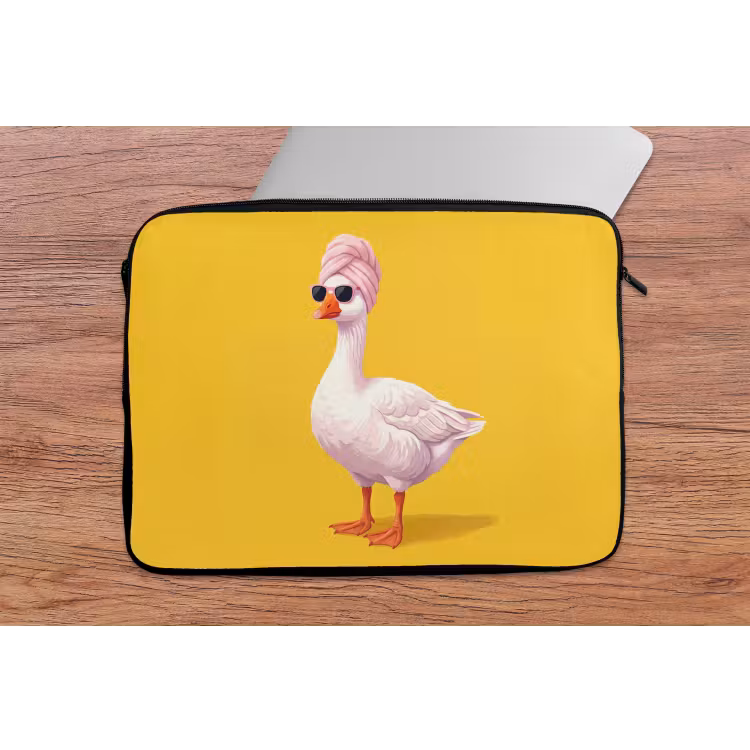Laptophoes - Eend - Zonnebril - Geel — 2