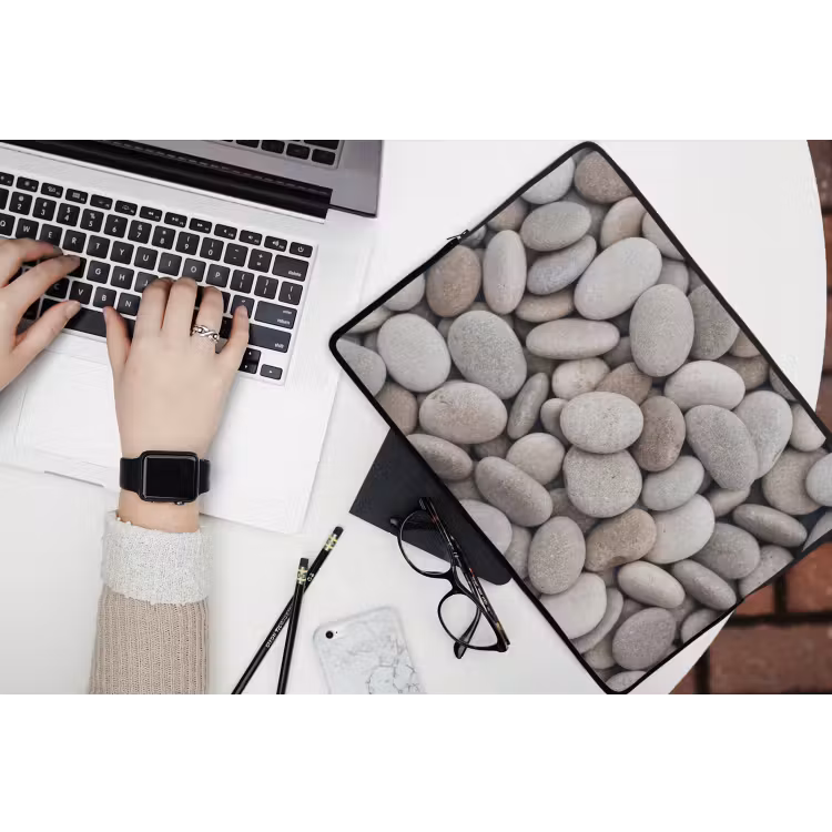 Laptophoes - Kiezels - Stenen - Grijs — 3