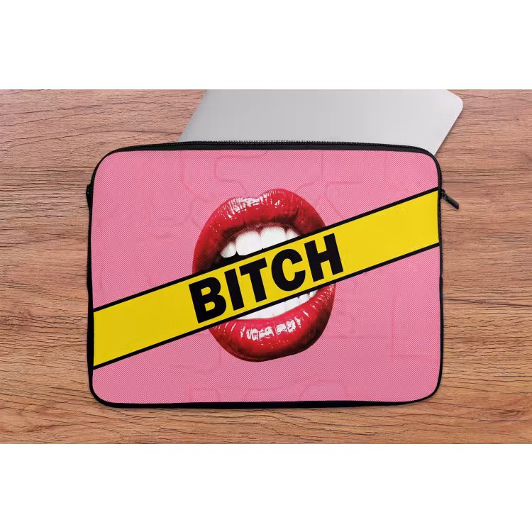 Laptophoes - Lippen - Tekst - Kleurrijk — 2