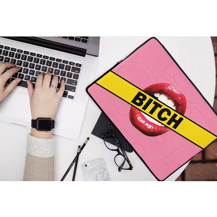 Laptophoes - Lippen - Tekst - Kleurrijk — 3