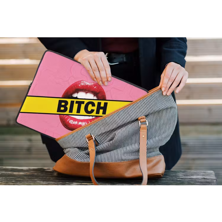 Laptophoes - Lippen - Tekst - Kleurrijk — 4