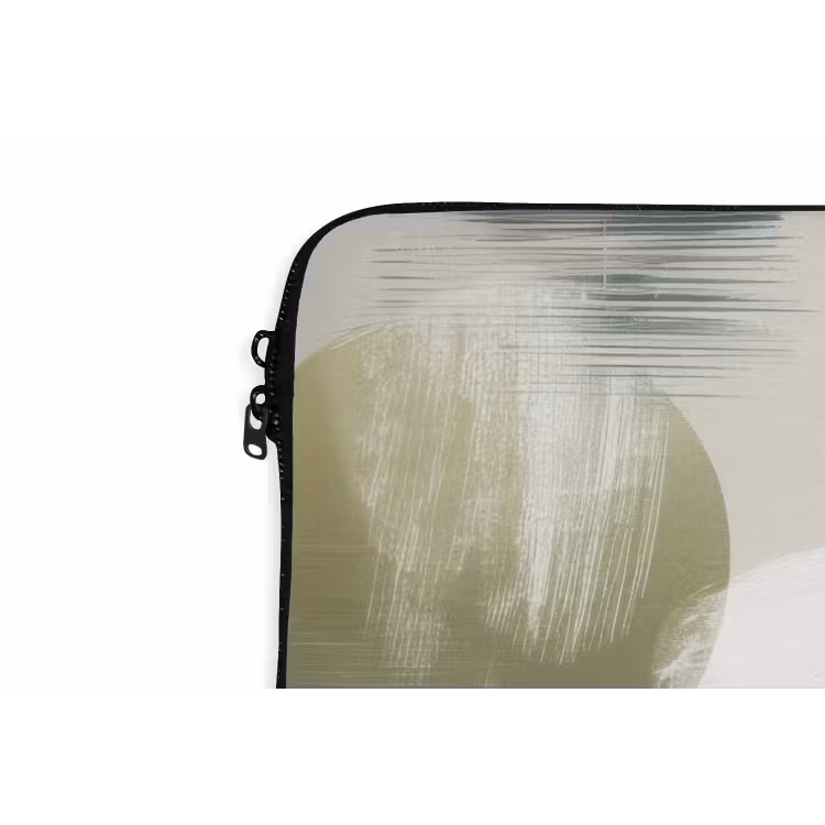 Laptophoes - Minimalistisch - Cirkels - Penseelstreken - Beige — 6