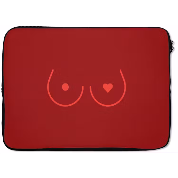 Laptophoes - Minimalistisch - Lijnillustratie - Rood — 1