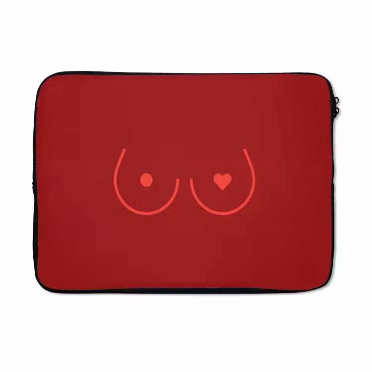 Laptophoes - Minimalistisch - Lijnillustratie - Rood — 5