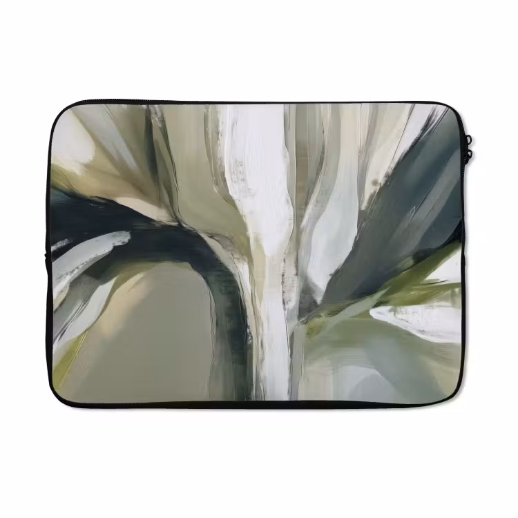Laptophoes - Natuur - Abstract - Groen - Penseelstreken — 5