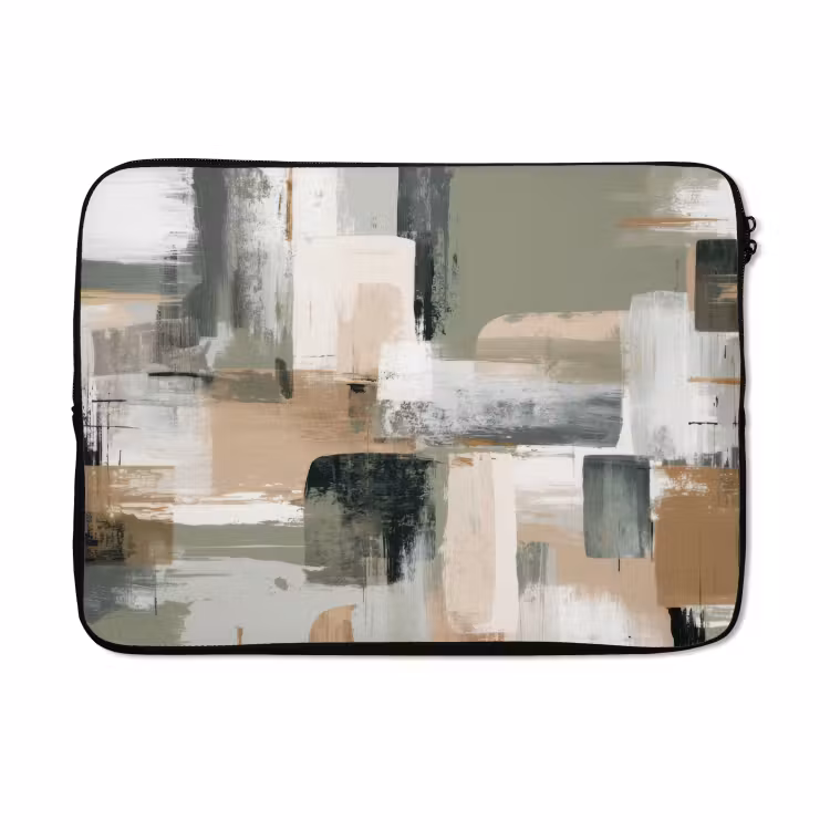 Laptophoes - Penseelstreken - Abstract - Aardetinten — 5