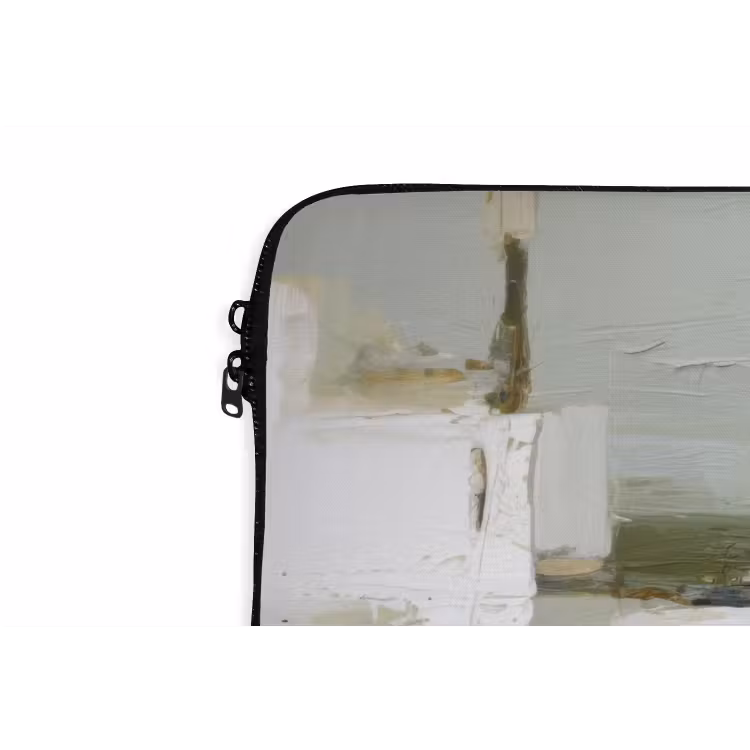 Laptophoes - Penseelstreken - Groen - Abstract - Japandi — 6