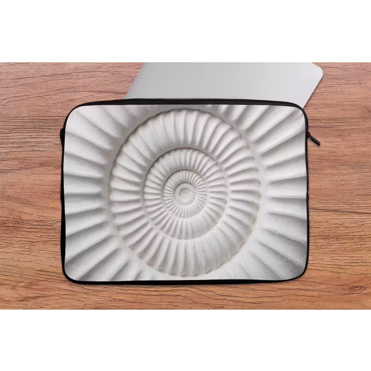 Laptophoes - Schelp - Spiraal - Wit — 2