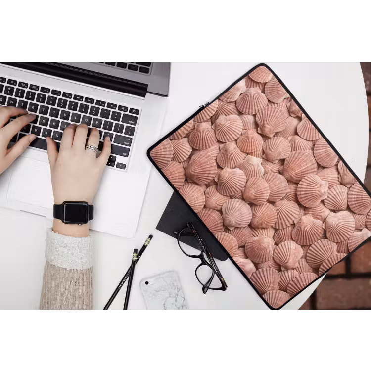 Laptophoes - Schelpen - Patroon - Roze — 3