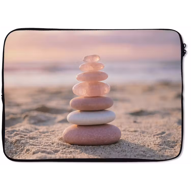 Laptophoes - Stenen - Zand - Roze — 1