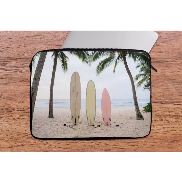 Laptophoes - Surfboard - Palmbomen - Kleurrijk — 2