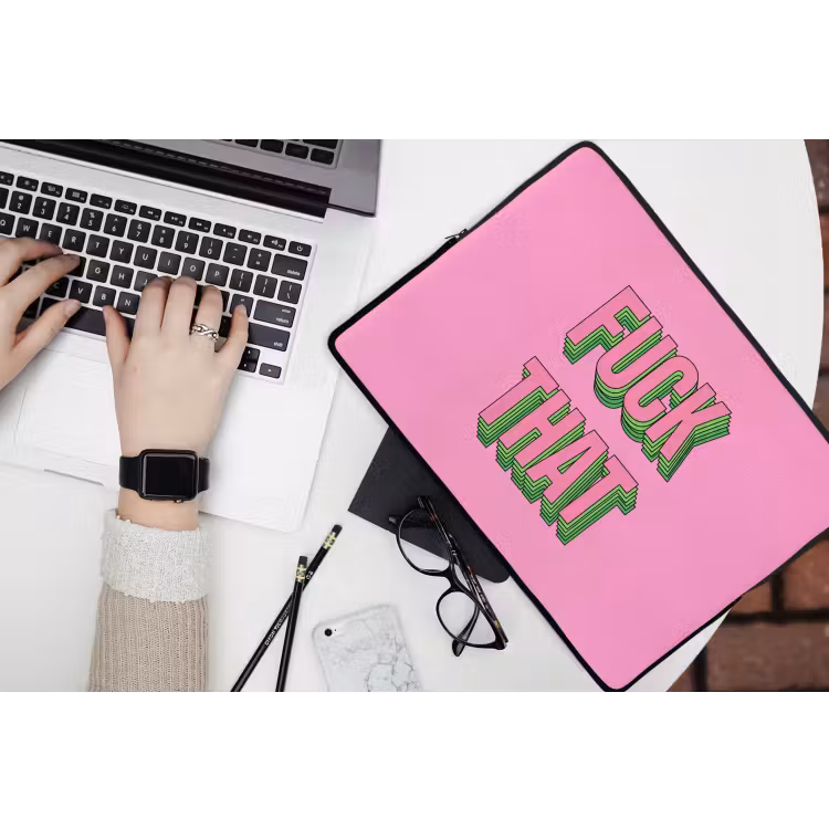 Laptophoes - Tekst - Bold - Roze — 3