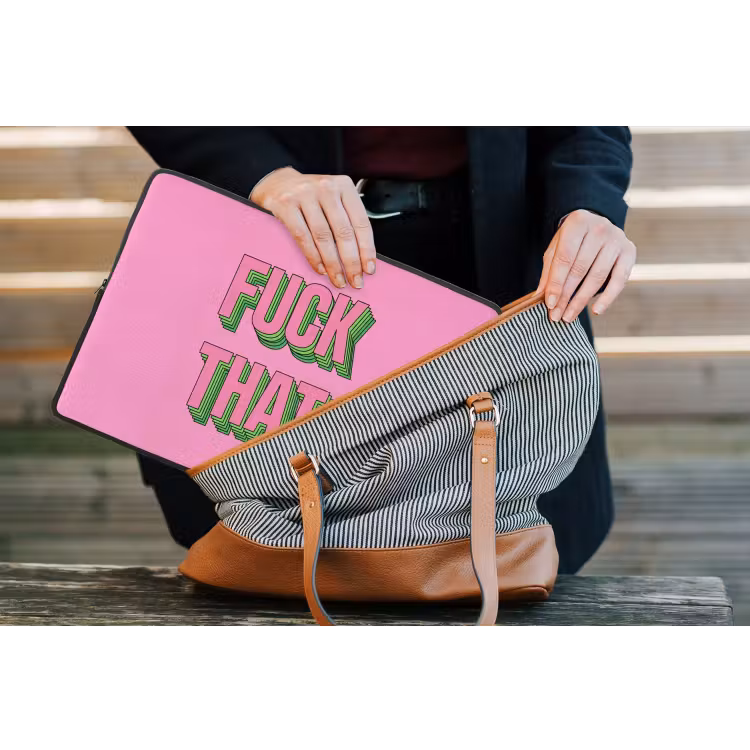 Laptophoes - Tekst - Bold - Roze — 4
