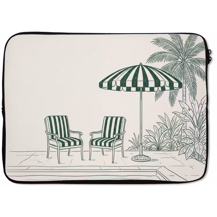 Laptophoes - Terras - Illustratie - Groen — 1