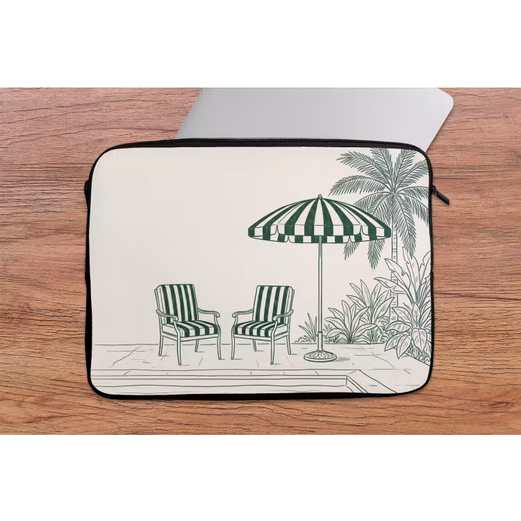 Laptophoes - Terras - Illustratie - Groen — 2