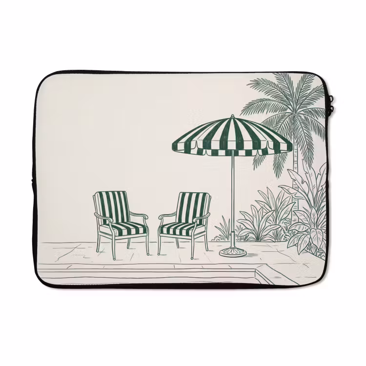 Laptophoes - Terras - Illustratie - Groen — 5