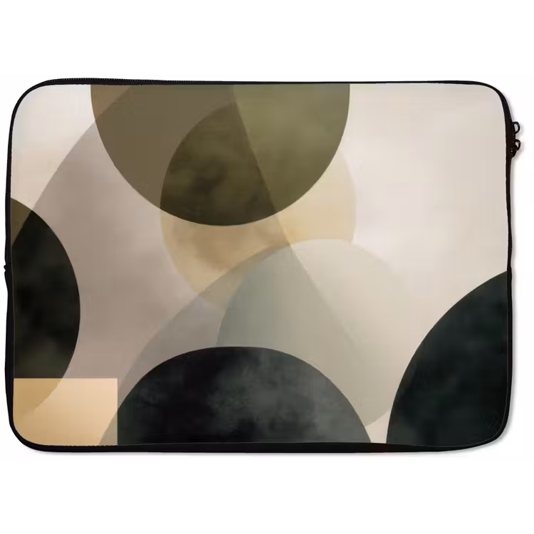 Laptophoes - Vlakken - Abstract - Beige - Cirkels — 1